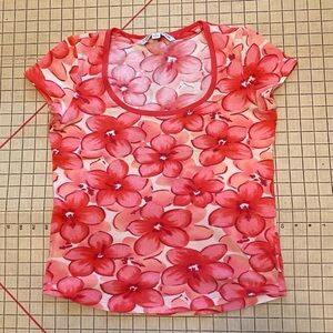 Vintage Tommy Hilfiger Y2K Floral Women's Top, size m, Hibiscus Flowers